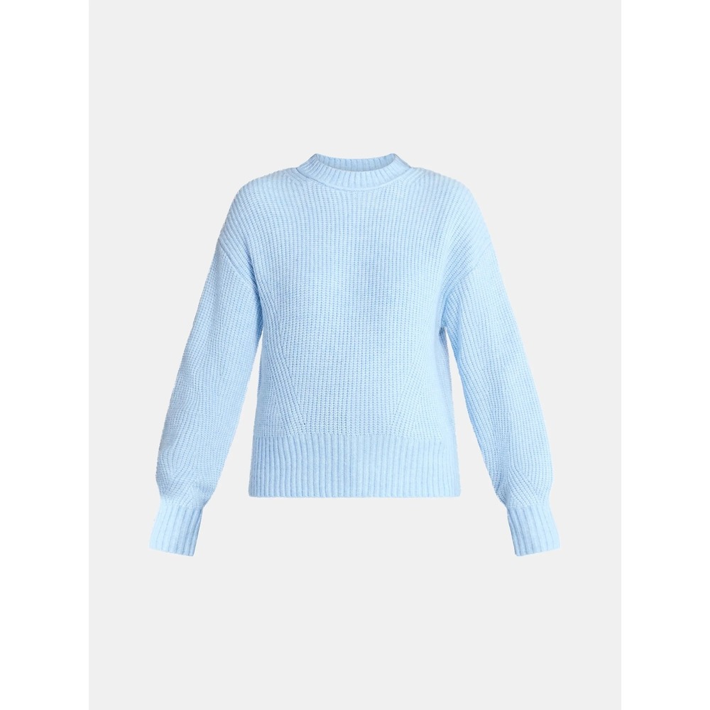 Size Small S Time & Tru Blue Women's‎ Shaker Stitch Mock Neck Sweater Midweight